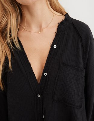 Aerie Gauzy Coverup Shirt