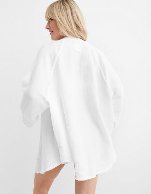 Aerie Gauzy Coverup Shirt