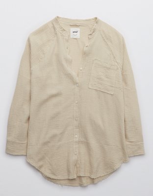 Aerie Gauzy Coverup Shirt