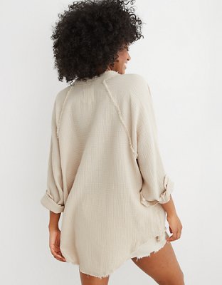Aerie Gauzy Coverup Shirt