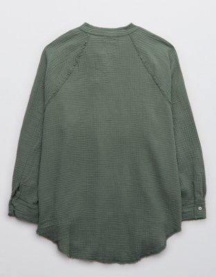 Aerie Gauzy Coverup Shirt