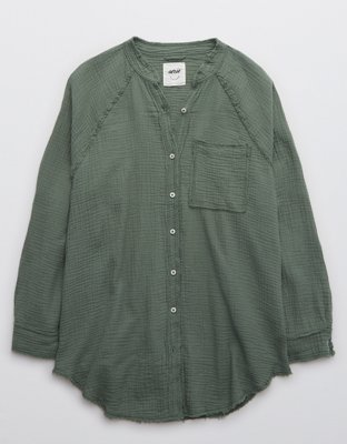 Aerie Gauzy Coverup Shirt