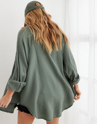 Aerie Gauzy Coverup Shirt