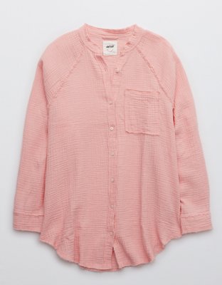 Aerie Gauzy Coverup Shirt