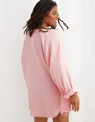 Aerie Gauzy Coverup Shirt