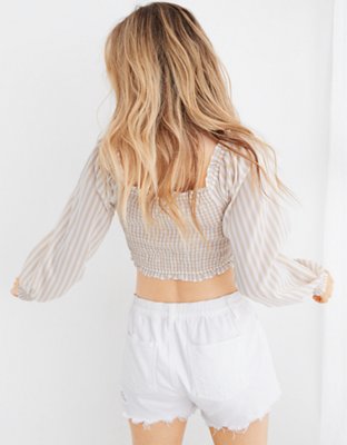 Женские топы Aerie Woven Pretty Long Sleeve Top — фото 2