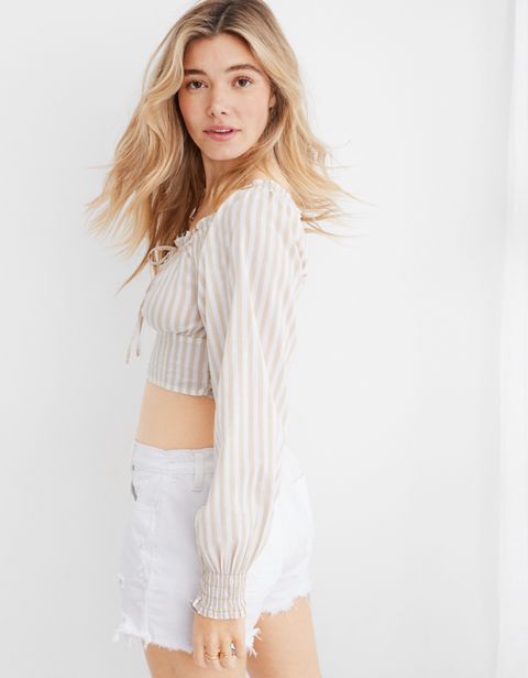 Женские топы Aerie Woven Pretty Long Sleeve Top