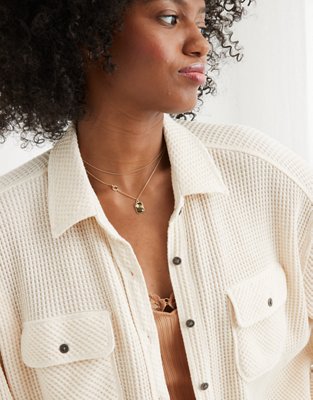 【専用】Overdue flair special smocked top Aerie LumberJane Waffle Shirt | Aerie