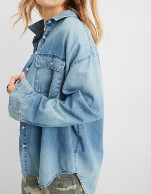 Женские рубашки Aerie Anytime Fave Oversized Shirt — фото 6