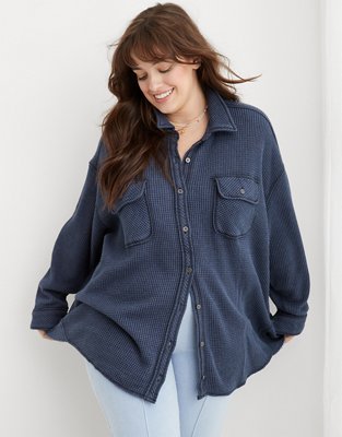 Tops  Womens Aerie LumberJane Waffle Shirt Navy - Maartje Cooijman