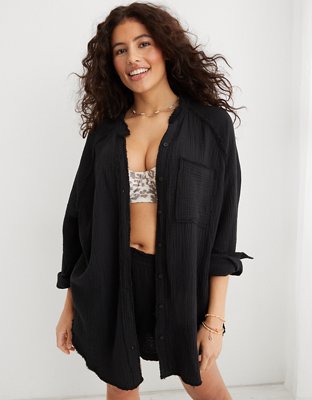 Aerie Gauzy Coverup Shirt