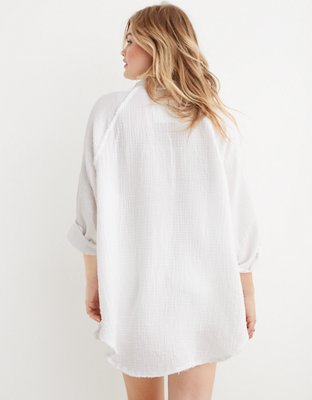 Aerie Gauzy Coverup Shirt
