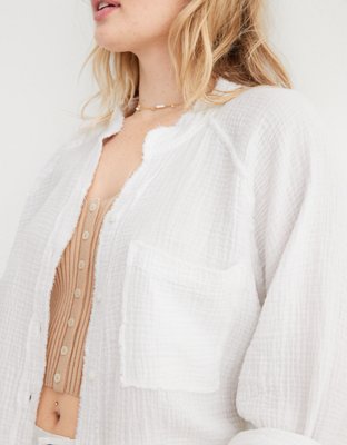Aerie Gauzy Coverup Shirt