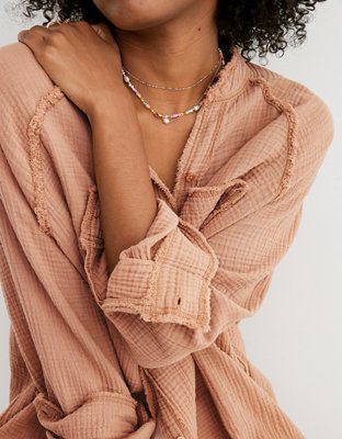 Aerie Gauzy Coverup Shirt