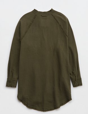 Aerie Gauzy Coverup Shirt