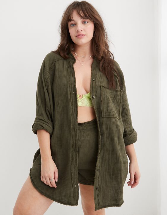 Aerie Pool-To-Party Cover Up Shirt