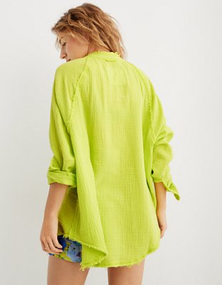 Aerie Gauzy Coverup Shirt