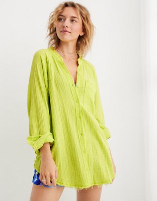 Aerie Gauzy Coverup Shirt