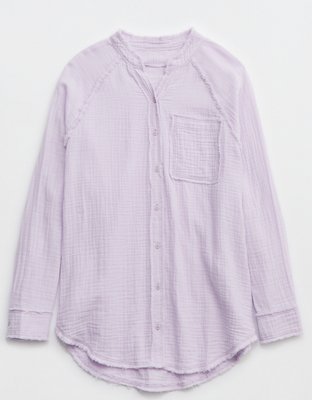 Aerie Gauzy Coverup Shirt