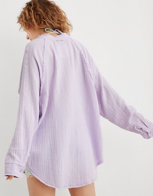 Aerie Gauzy Coverup Shirt