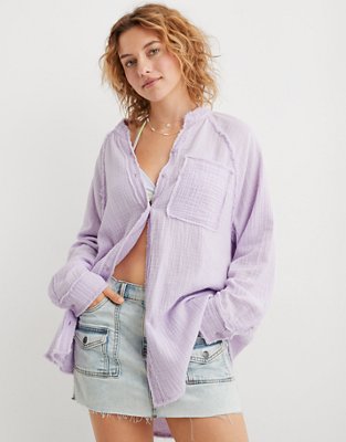 Aerie Gauzy Coverup Shirt