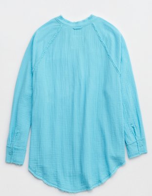 Aerie Gauzy Coverup Shirt