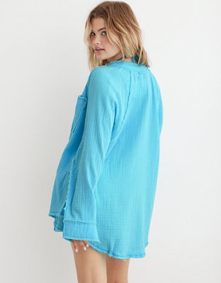 Aerie Gauzy Coverup Shirt