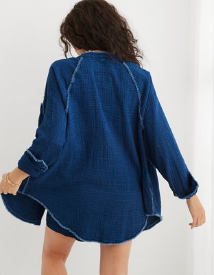 Aerie Gauzy Coverup Shirt