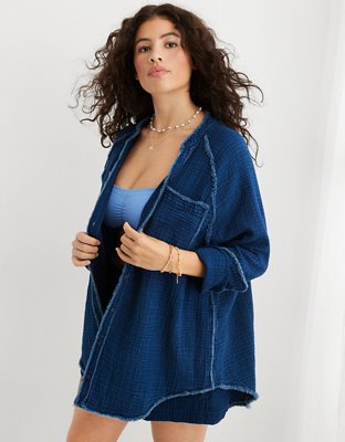 Aerie Gauzy Coverup Shirt