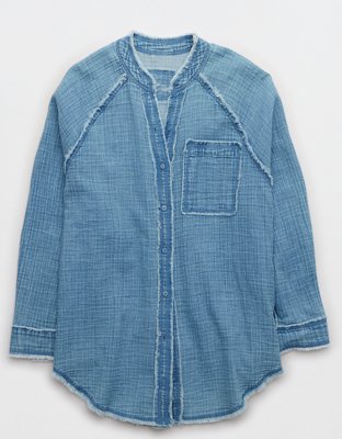 Aerie Gauzy Coverup Shirt