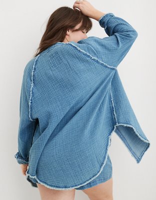Aerie Gauzy Coverup Shirt