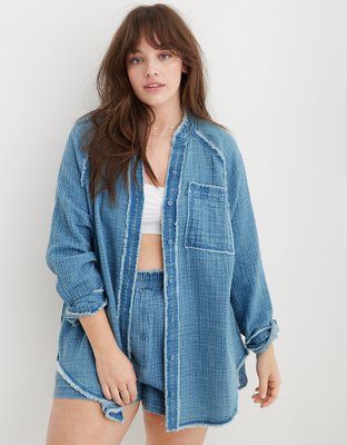Aerie Gauzy Coverup Shirt