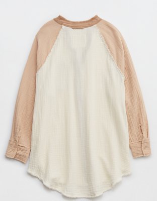 Aerie Gauzy Coverup Shirt