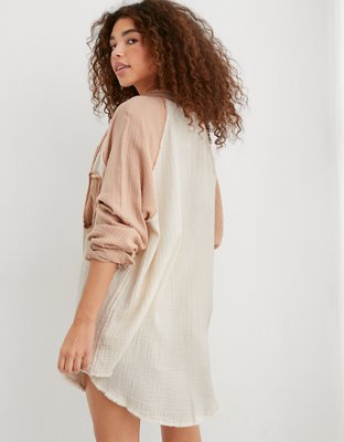 Aerie Gauzy Coverup Shirt