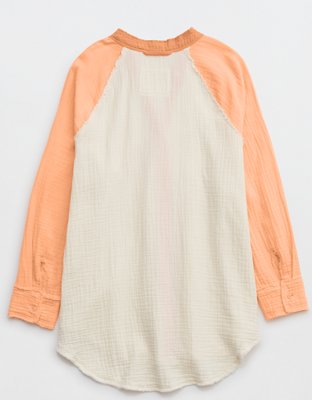Aerie Gauzy Coverup Shirt