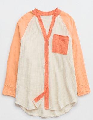 Aerie Gauzy Coverup Shirt