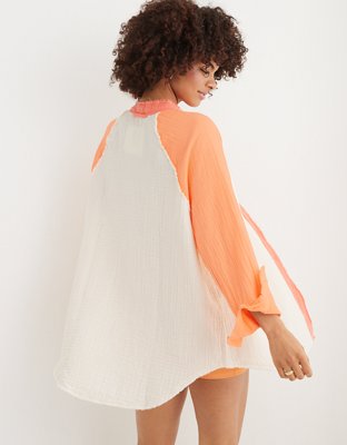 Aerie Gauzy Coverup Shirt