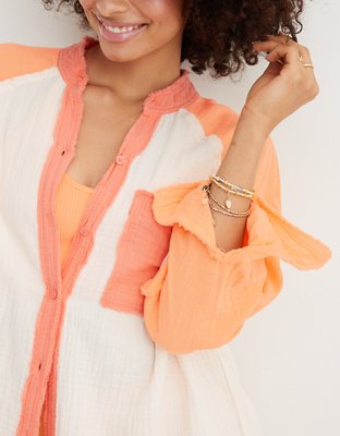 Aerie Gauzy Coverup Shirt