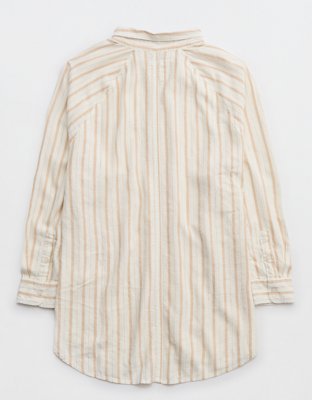 Aerie Linen Blend Coverup Shirt
