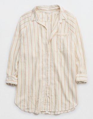 Aerie Linen Blend Cover Up Shirt