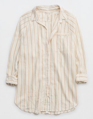 Aerie Linen Blend Coverup Shirt