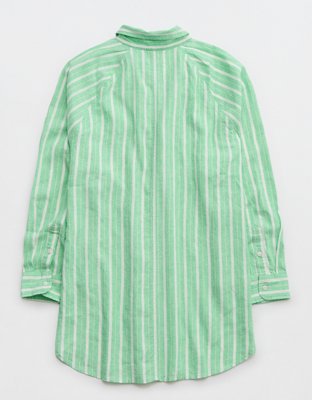 Aerie Linen Blend Coverup Shirt