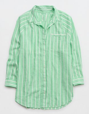 Aerie Linen Blend Coverup Shirt