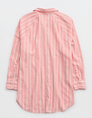 Aerie Linen Blend Coverup Shirt