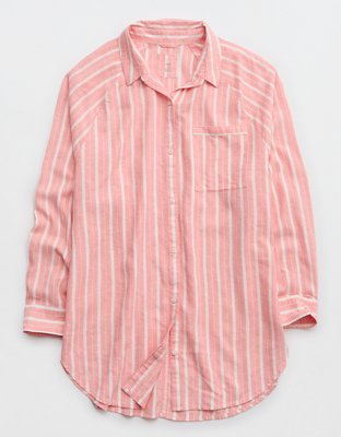 Aerie Pool-To-Party Linen Edition Camisa estilo Cover Up