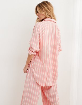 Aerie Linen Blend Coverup Shirt