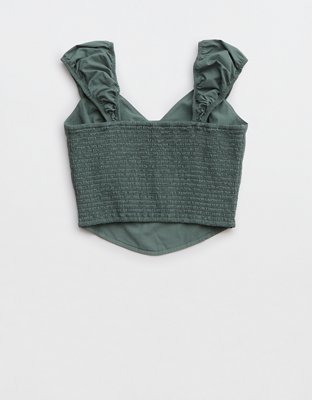 Aerie Top Estilo Corsé Tejido