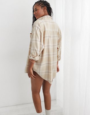 Aerie Anytime Fave Flannel Button Down Shirt