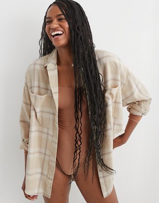 Aerie Anytime Fave Flannel Button Down Shirt
