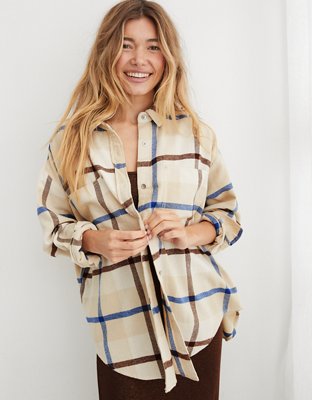 Aerie Anytime Fave Flannel Button Down Shirt